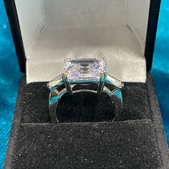 Engagement Style CZ Ring silver in color - Picture 2 of 3